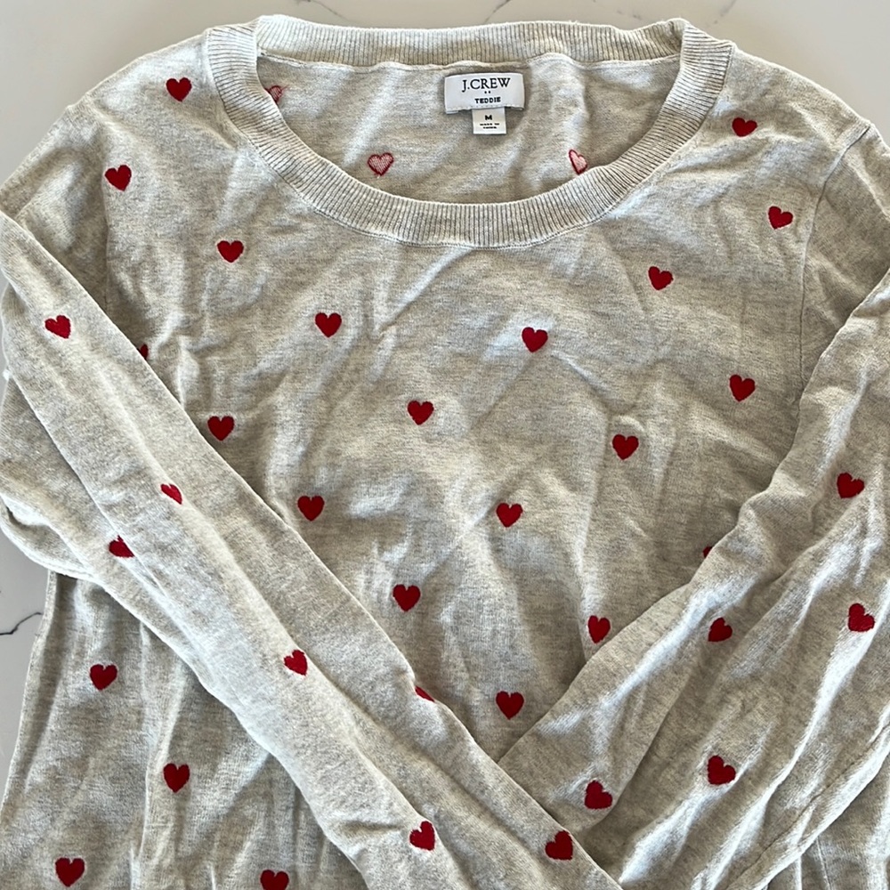 J crew teddie heart sweater